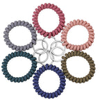 6PCS Stretchable Wristband Wristlet Keychain Wrist Key Chain Wristlet,Spring Flexible Spiral Wrist Coil Wrist Key Holder Key Ring for Sauna Gym Pool ID Badge and Outdoor Sports