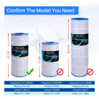 POOLPURE PA120 Pool Filter Replaces Hayward C1200, CX1200RE, Unicel C-8412, Filbur FC-1293, Clearwater II 125, Waterway Pro Clean PCCF-125, 817-0125N, 120 sq.ft Cartridge, 2 Pack
