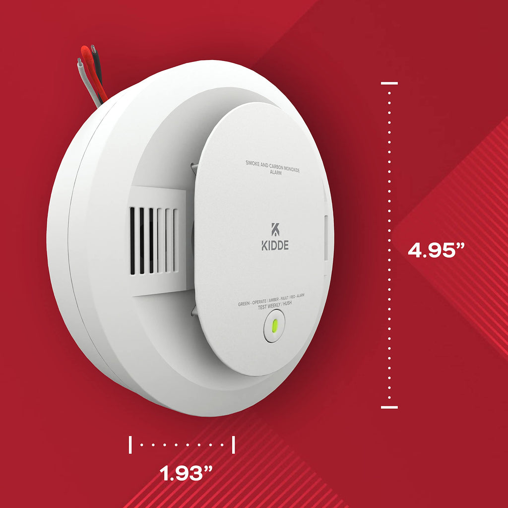 Kidde Hardwired Smoke & Carbon Monoxide Detector, AA Battery Backup, Voice Alerts, Interconnectable, LED Warning Light Indicators, 4 Pack