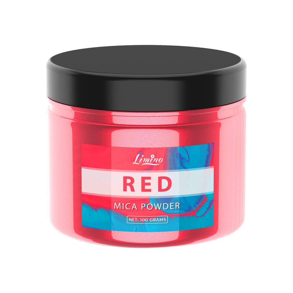 Mica Powder Pure - 3.5oz Pearl Epoxy Resin Color Pigment - Cosmetic Grade Slime Coloring Pigment - Natural Soap Dye for Soap Making Supplies Kit, Bath Bomb Colorant, Paint, Nail Art (Red)