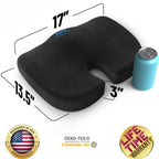 Everlasting Comfort Memory Foam Seat Cushions for Office Chairs - Sciatica & Tailbone Pain Relief Cushion - Car Seat & Office Chair Cushion - Ergonomic Office Desk Accessories for Comfort