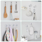 VIS'V Wreath Hanger, Large Clear Heavy Duty Suction Cup Wreath Hooks 22 LB Removable Strong Window Glass Door Suction Cup Wreath Holder for Halloween Christmas Wreath Decorations - 8 Pcs