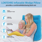 LOKFEHRE Inflatable Bed Wedge Pillow Set for Travel,Wedge Pillows for Neck and Leg Pain Relief & Post Surgery Heartburn, Anti Snoring,GERD for Sleeping Acid Reflux Back