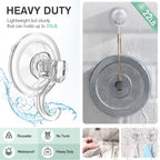 VIS'V Wreath Hanger, Large Clear Heavy Duty Suction Cup Wreath Hooks 22 LB Removable Strong Window Glass Door Suction Cup Wreath Holder for Halloween Christmas Wreath Decorations - 8 Pcs