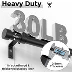 Curtain Rods for Windows 48 to 84 Inch(4-7 Feet),Black 1'' Diameter Drapery Rods with End Cap Style Design,Modern Adjustable Heavy Duty Curtain Rod,Size:36''-88''