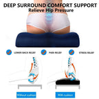 YOUFI Extra Thick Large Seat Cushion -19 X 17.5 X 4 Inch Gel Memory Foam Cushion with Carry Handle Non Slip Bottom - Pain Relief Coccyx Cushion for Wheelchair Office Chair (Blue (1PACK))