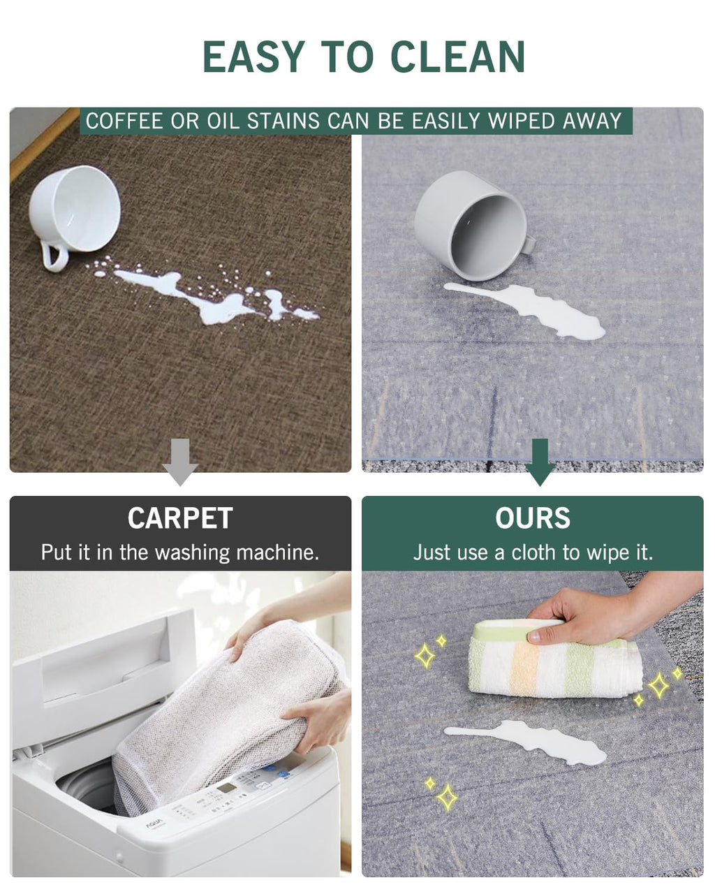 Desk Chair Mat for Carpet, 46"x 60" Anti-Slip Waterproof Plastic Rolling Chair Floor Mat for Home Office, Clear Heavy Duty Easy Glide Computer Chair Mat, Carpet Protector Mat for Office Chair