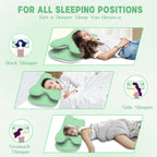 Cervical Pillow for Neck Pain Relief, Ergonomic Pillow for Side Sleeping, Orthopedic Pillow for Back & Stomach Sleepers, Cooling Memory Foam Neck Pillows for Shoulder Pain for Deep Sleep (Green)