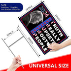 Trump Yard Signs 2024,18x12In Trump Yard Signs Double-Sided "Truth Really Upsets Most People" Campaign Signs With H-Stakes Placard Voted For Trump Outdoor Garden Lawn Parade Handheld Rally Decorations