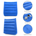 USHMA Inflatable Wedge Pillow, Portable Travel Wedge Pillow, Fast Inflation & Deflation Inflatable Wedge Pillows for Travel, Blow Up Wedge Pillow Suitable for Travel Home Sleeping Back Knee Bed(Blue)