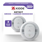 Kidde Hardwired & Battery Powered Smoke & Carbon Monoxide Detectors Bundle with 10-Year Battery, LED Indicators
