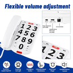 Large Button Phones for Seniors, Land Line Phones for Elderly - Big Button Home Telephone for the Visually Impaired, 110dB+ Amplified Ringer & 90dB+ Handset Volume for the Hearing Impaired House Phone