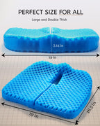 Anzeng Gel Seat Cushion for Long Sitting & Hip Pain Relief (Large Size) - Cooling 3D Cushions for Office Chair, Car, Wheelchair, Breathable & Non-Slip Cover with Pressure Relief Technology