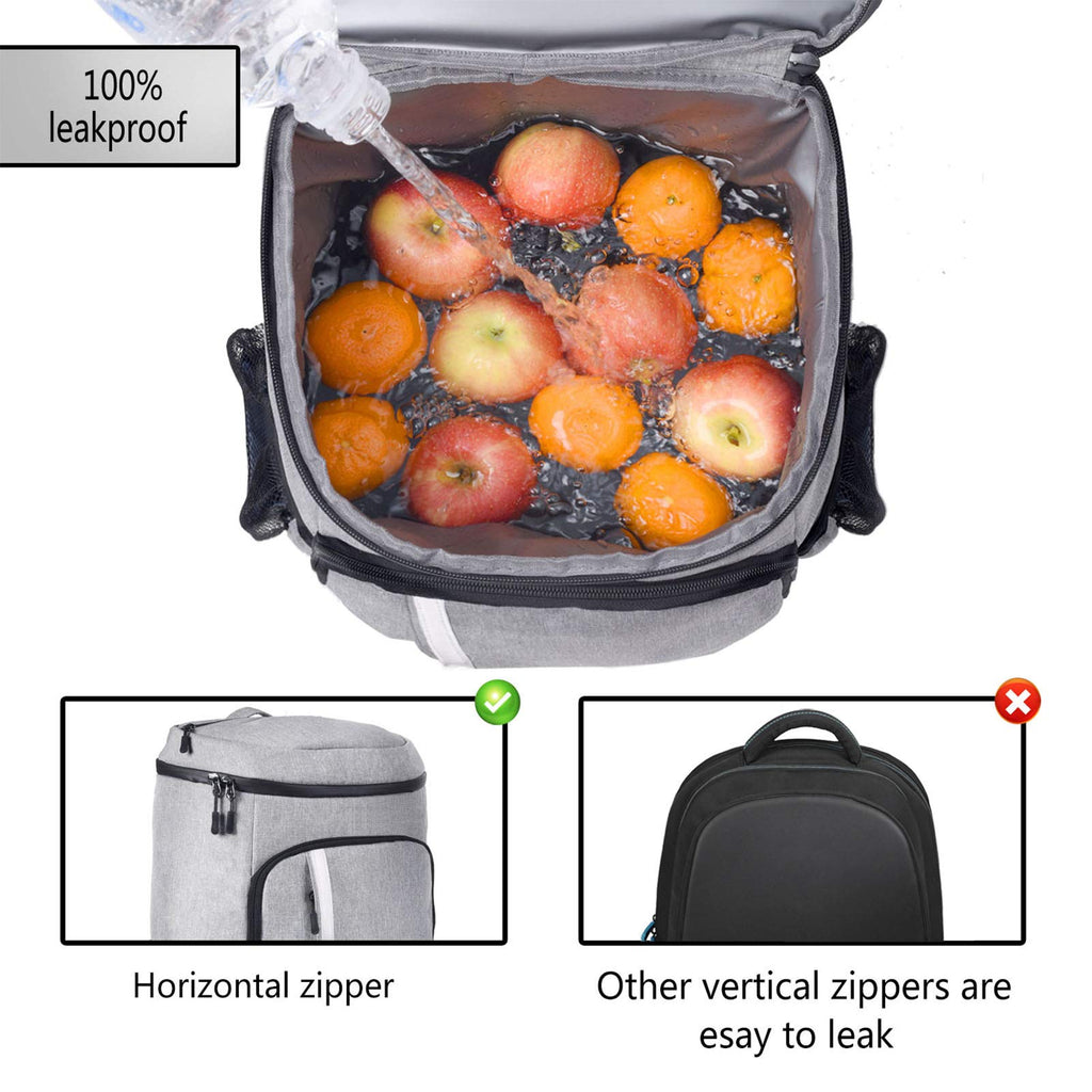 FORICH Backpack Cooler Leakproof Insulated Waterproof Backpack Cooler Bag, Lightweight Soft Beach Cooler Backpack for Men Women to Work Picnics Camping Hiking, 30 Cans(Grey)