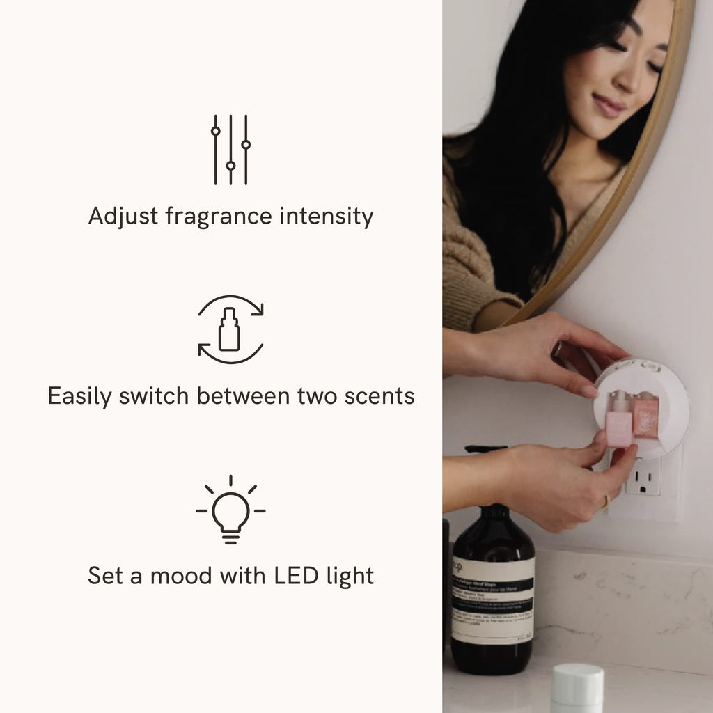 Pura - Smart Home Fragrance Device Starter Set V3 - Scent Diffuser for Homes, Bedrooms & Living Rooms - Includes Fragrance Aroma Diffuser & Two Fragrances - Linens & Surf and Yuzu Citron