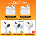 4 Pairs Replacement Ear Tips for AirPods Pro 2nd/1st Generation with Portable Storage Box & Cleaner Pen,Noise Reduction Holewith & Built-in dust Guard Screen,Silicone EarTips(White)