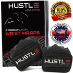 Hustle Athletics Wrist Wraps - Best Weightlifting Support (Professional Competition Grade Wrap) - Brace Your Wrists to Push Heavy, Avoid Injury & Improve Your Workout - for Men & Women