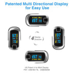 mibest OLED Finger Pulse Oximeter, O2 Meter, Dual Color White/Silver