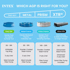 INTEX Rectangular Frame 14 ft 9 in x 7 ft 3 in x 33 in Above Ground Pool, Swimming Pool with Steel Frame and 530 GPH Cartridge Filter Pump