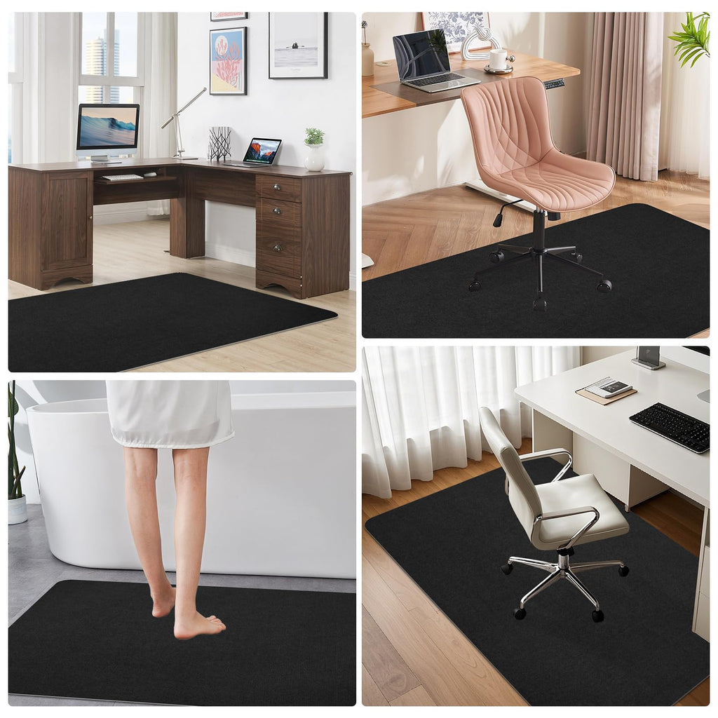 Office Chair Mat for Hardwood Floor & Tile Desk Chair Mat for Rolling Chairs Protect Hardfloor Desk Area Rug for Workstations, Durable Desk Mat for Home and Office Use (Black, 36X47 in)