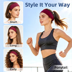 10 Pack Headbands for Women, Elastic Non-Slip Hair Bands Hair Warp for Sports Daily Workout Yoga Running