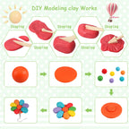 CiaraQ Polymer Clay Starter kit, Oven Bake Modeling Clay with Sculpting Tools, 60 Colors, 3.24 lb