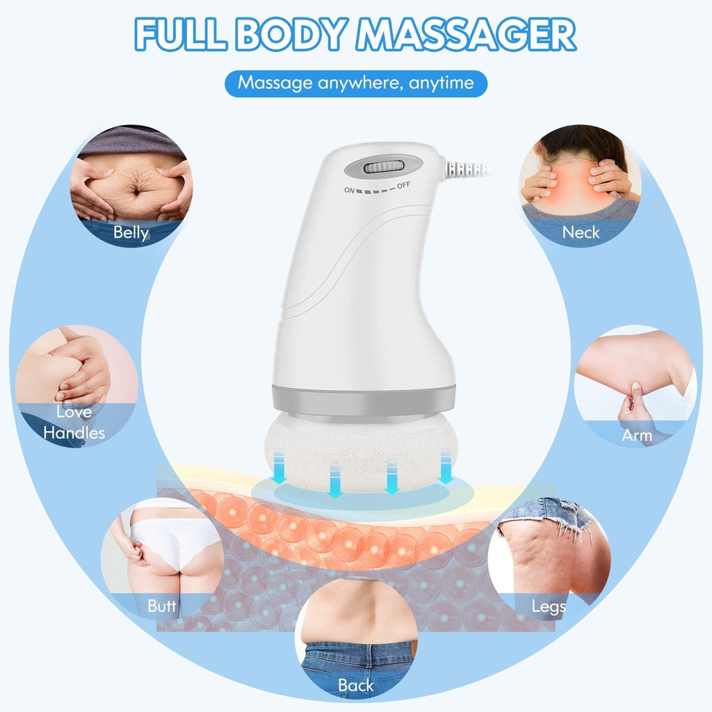 VYRKRA Body Sculpting Machine - Cellulite Massager with 6 Pads, Lymphatic Drainage Massage with Vibration & Rotation, Electric Body Massager for Abdomen/Love Handles/Butt/Legs/Back/Arms