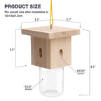 1 PCS Wood Carpenter Bee Trap for Outside - Best Bee Trap - Nature Hanging Carpenter Bee Traps Plastic Jar Outdoor - Insect Traps