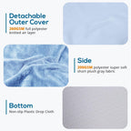 Sasttie Wedge Pillow, 12 Inch Memory Foam Bed Wedge Pillow for Sleeping, Acid Reflux, Back Pain, Post Surgery, and Snoring, Designed with Washable Cover, Sky Gray