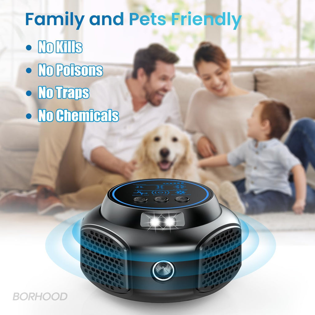 Ultrasonic Pest Repellent Plug-in, Electronic Mouse Traps & Insect Repellent, Pest Control for Rodent, Roach, Ant, Squirrel, Spider, Bugs, Mouse, Rat, Bat for Home, Office, Warehouse Black 1 Pack