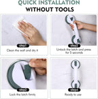 Grab Bars for Bathtubs and Showers, 12 Inch Shower Handle Strong Suction Shower Grab Bar, Bathtub Rails for Seniors, Elderly, Handicap (2 Pack) -Green