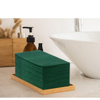 KAMMAK Dark Green Napkins Disposable with Pocket Cloth Like Dinner Paper Napkins Folded 100 Pack Paper Napkins Bathroom Hand Paper Guest Towel for Party Christmas Wedding Reception (16.5 x 16.5 inch)