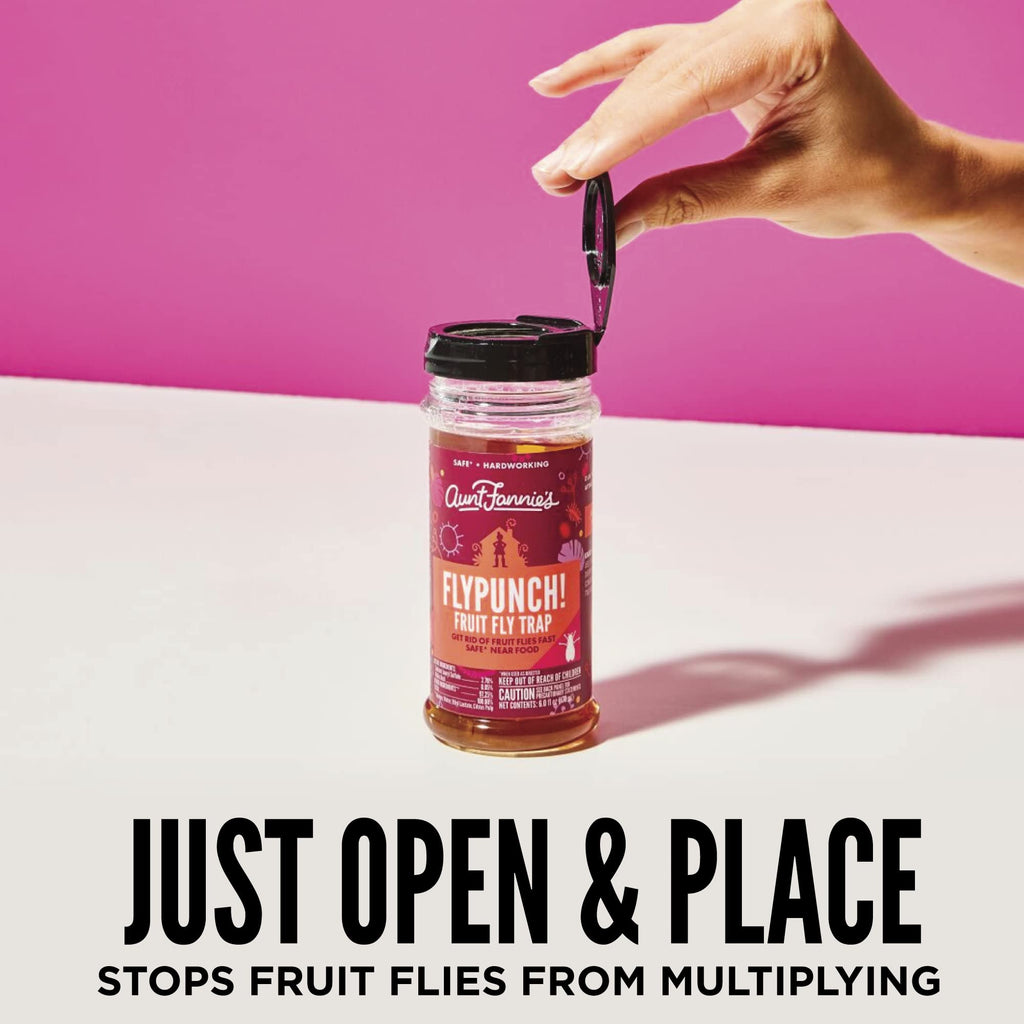 Aunt Fannie’s FlyPunch Fruit Fly Trap (2 Pack): for Indoor and Kitchen Use – Made with Plant Based Ingredients