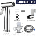 New Version Handheld Bidet Sprayer for Toilet, Premium Stainless Steel Bathroom Bidet Sprayer Set, Baby Cloth Diaper Sprayer with Superior Complete Spray Hoses Kit, Support Wall or Toilet Mount