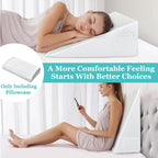 Wedge Pillow Case Cover 25x24x12 Bed Wedge Pillowcase Triangle Incline Wedge Pillow Covers for Sleeping Waterproof Pillow Cases Protector with Zipper & Pocket (Waterproof Wedge Pillow Cover Only)
