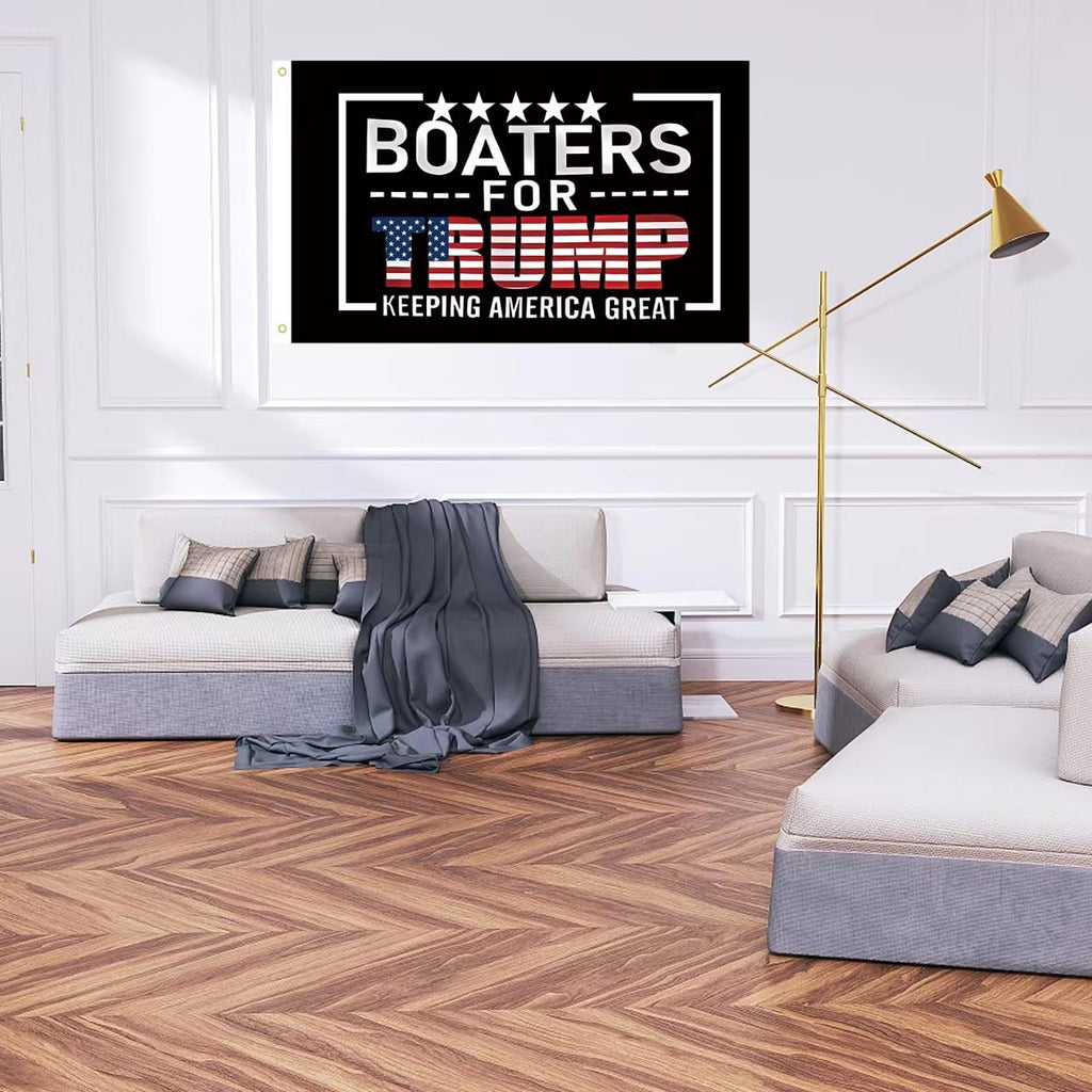 WENWELL Boaters for Trump 2024 Flag Double-Sided 3x5 Ft, Keeping America Great Flags Outdoor, Donald Trump President Flag for Boat with 2 Brass Grommets, Fade Resistant Durable Polyester