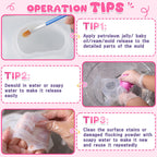 LET'S RESIN Flex Rubber for Taba Squishy Kit, All-in-one Beginner Kit for Squishy Maker, with 16oz Silicone Gel, Hamster/Capybara/Rabbit/Chick Silicone Molds, Color Paste, Flocking Powder, Ideal Gifts