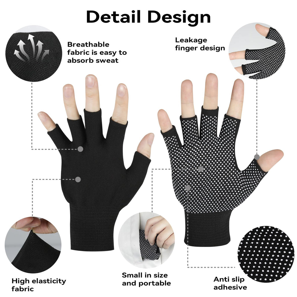 Winter Touchscreen Gloves for Women and Men, Anti-Slip Light Weight Half-Finger Gloves for Hiking, Warm Glove Cycling Driving, Cold Weather, Running, Outdoor Sports, Daily Work(5 fingers-2 Pairs)