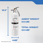 Kidde Mariner 10 Marine Fire Extinguisher for Boats & Watercrafts, 10-B:C, 4 Lbs., Coast Guard Approved, Strap Bracket (Included), White