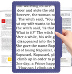 MOLEBE 5x Large Page Magnifying Glass for Reading, Full-Page Viewing Area Magnifier Handheld Lightweight Magnifier for Reading Seniors and Low Vision Person Blue