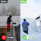Gisafai Snow Roof Rake Roof Snow Removal Tool with 5 Section Tubes 25 Inch Blade Adjustable 4.8-20 ft Reach Aluminum Roof Shovel Rugged Snow Slide for Single Cabins Car Roof