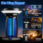 ZECHUAN Solar Bug Zapper Outdoor Waterproof, Portable Pest Control Electric Mosquito Zapper Killer with Panel Sensor, Rechargeable Insect Trap Fly Zapper for Home, Patio, Backyard, Camping