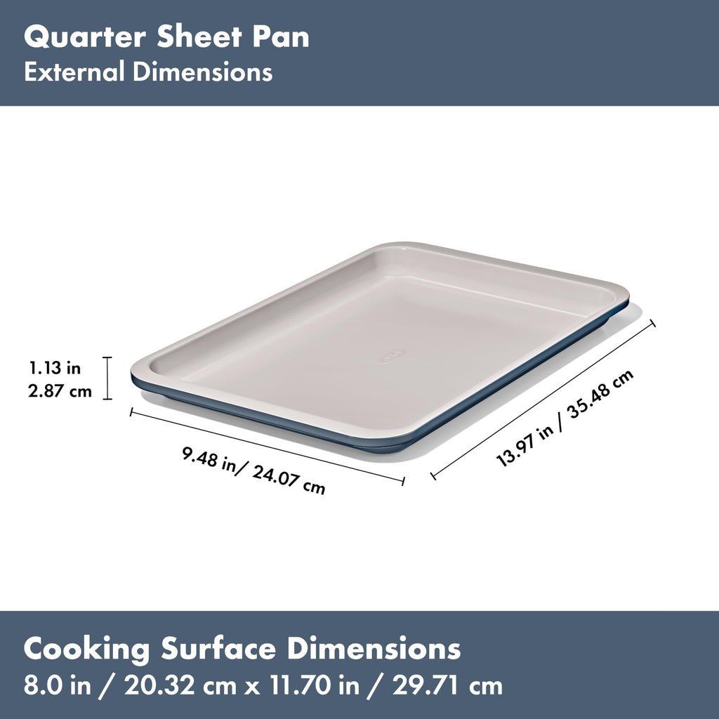 OXO Good Grips Non-Stick Pro Ceramic Coated Metal Bakeware Quarter Sheet Pan – Storm Blue