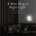 Projectpak Plug in Night Light with Manual On/Off Switch for Hallway, Kid’s Bedroom, Stairways – Includes 4W Bulb | 4 Pack