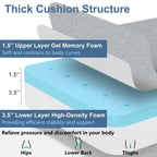Shinnwa Gel Memory Foam Recliner Cushion for Elderly, Extra Large Seat Cushion, Dual-Layer Foam Chair Pad for Couch, Armchair, Wicker Chairs, Floor, 20 × 20 × 5in, Light Gray