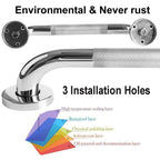 12 Inch Anti Slip Shower Grab Bar Handle, ZUEXT Chrome Finish Stainless Steel Bathroom Grab Bar, Knurled Bathroom Balance Bar,Safety Hand Rail Support,Handicap Elderly Injury Senior Assist Bath Handle