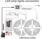 DAYBETTER LED Strip Lights 130ft Lights Strip for Bedroom, Desk, Indoor Room Bedroom Brithday Gifts RGB Decor with Remote and 24V Power Supply
