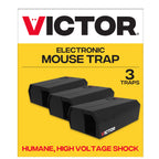 Victor Humane Mouse Traps Indoor for Home - M250BSR-3 - No Touch Electric Mouse Traps for Home, Pack of 3