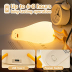 Cute Duck Lamp,Fun Lying Flat Duck/Chicken/Pig/Rabbit/Panda Night Light,LED Squishy Animal Novelty Lamp,Toddler Baby Night Light Christmas gifts for Kids,Nursery Touch Kawaii Lamp Room/House Décor