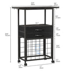 VENNQD Organizer and Storage Stand Compatible with Cricut Machines,Rolling Storage Cart/Shelf with 24 Vinyl Roll Holders，2 Fabric Drawer,Accessories Holder,Tool Hook for Craft Room Home (Black)